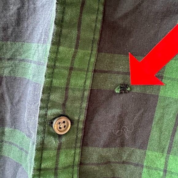 Gap Shirt Mens Large Blue Green Plaid Tartan Button Up Long Sleeve Collared Top - Picture 3 of 7